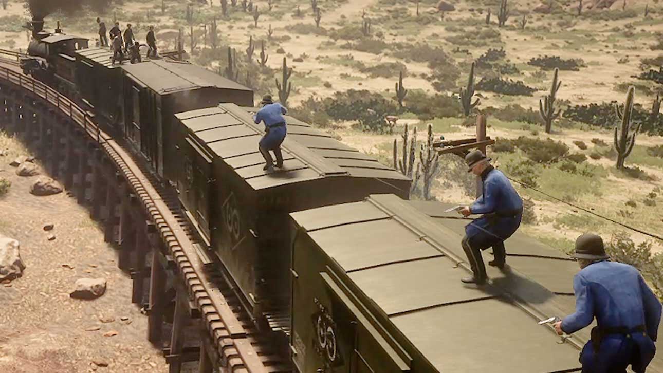Shootout on a moving train