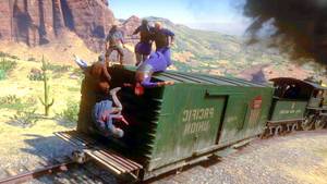 Battle on a moving train