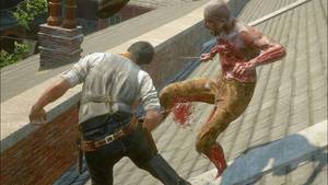 Javier Escuella gets kicked by a zombie