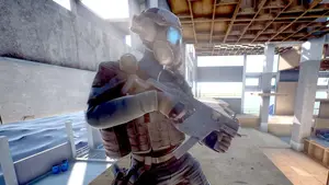 Soldier with submachine gun